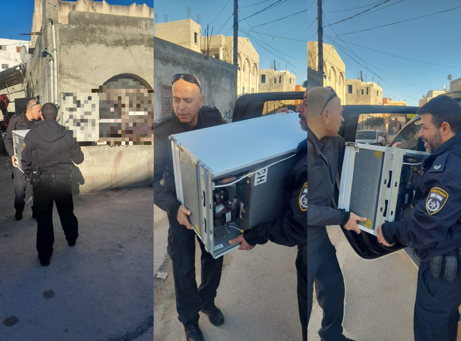 شرطة جسر الزرقاء يتبرعون بثلاجتين لعائلتين تُعانيان من وضع إقتصادي صعب